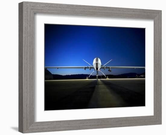 An MQ-9 Reaper Sits On the Flightline-Stocktrek Images-Framed Photographic Print