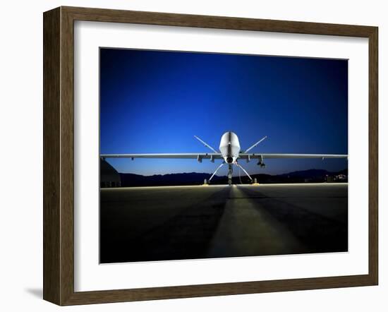 An MQ-9 Reaper Sits On the Flightline-Stocktrek Images-Framed Photographic Print