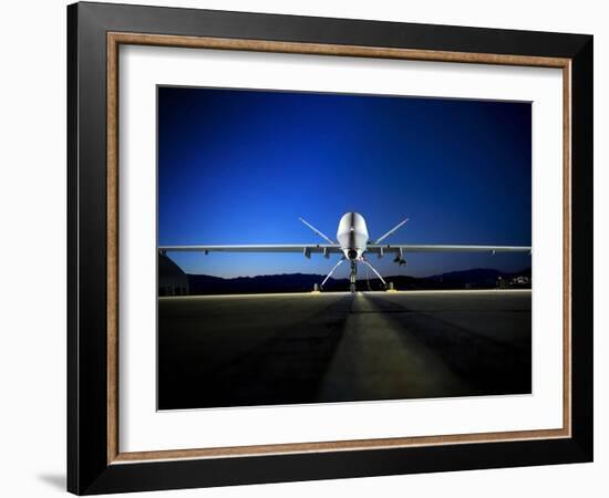 An MQ-9 Reaper Sits On the Flightline-Stocktrek Images-Framed Photographic Print