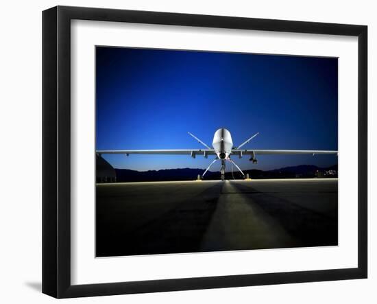 An MQ-9 Reaper Sits On the Flightline-Stocktrek Images-Framed Photographic Print