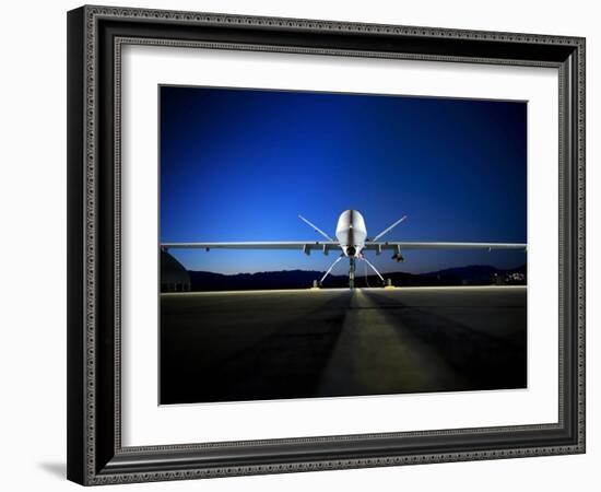 An MQ-9 Reaper Sits On the Flightline-Stocktrek Images-Framed Photographic Print