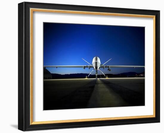 An MQ-9 Reaper Sits On the Flightline-Stocktrek Images-Framed Photographic Print