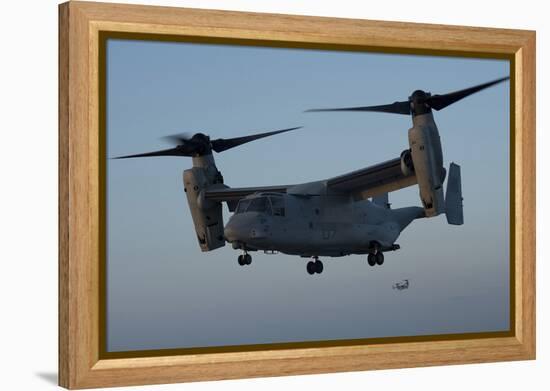 An MV-22 Osprey Prepares to Land on the Flight Deck of USS Anchorage-null-Framed Premier Image Canvas