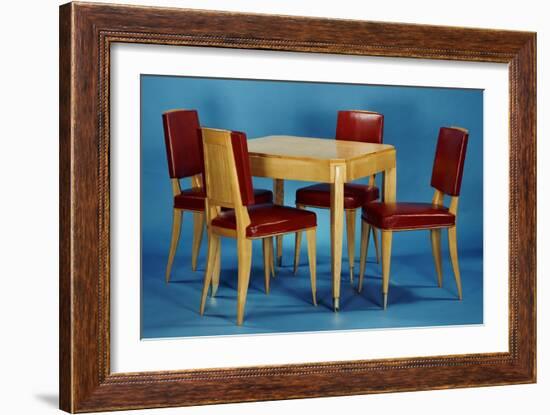 An Oak Games Table and Four Chairs Designed by Jacques-Emile Ruhlmann (1879-1933)-Adler & Sullivan-Framed Giclee Print