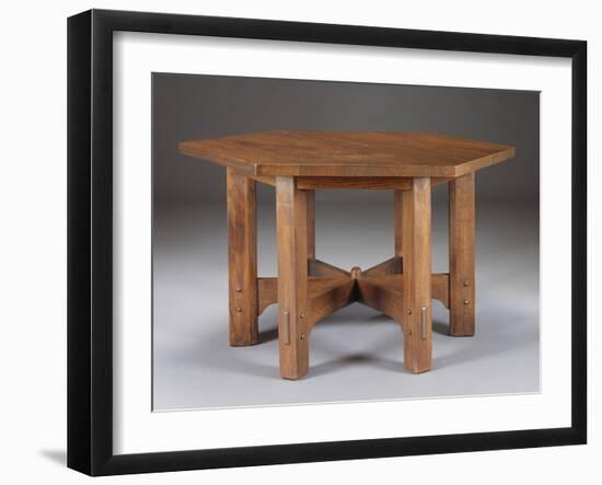 An Oak Hexagonal Library Table, Circa 1912-Dirk Van Erp-Framed Giclee Print