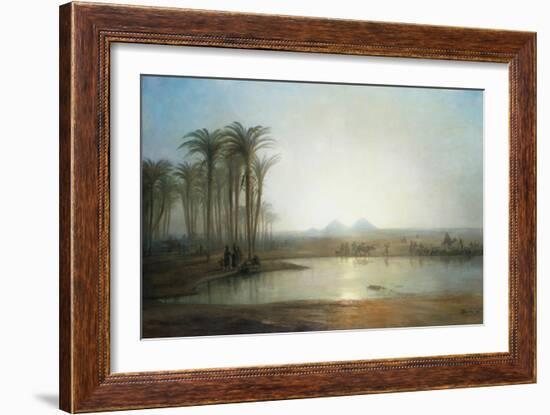 An Oasis Near the Pyramids, Egypt-Frederick Barry-Framed Giclee Print