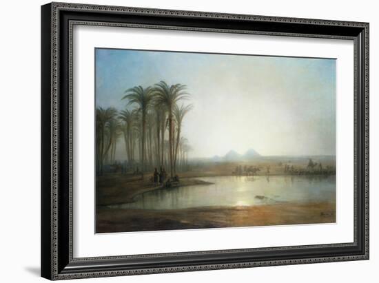 An Oasis Near the Pyramids, Egypt-Frederick Barry-Framed Giclee Print