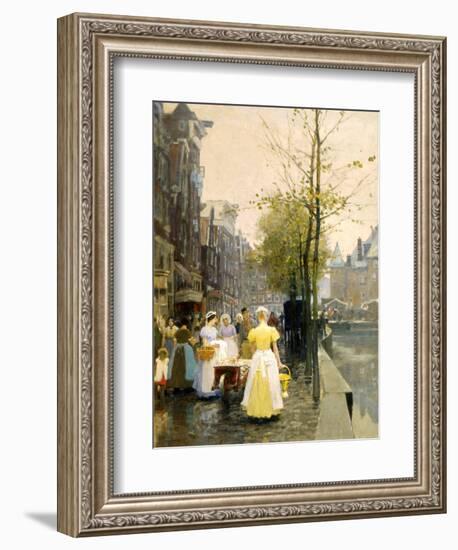 An October Morning in Amsterdam, C1895-Hans Hermann-Framed Giclee Print