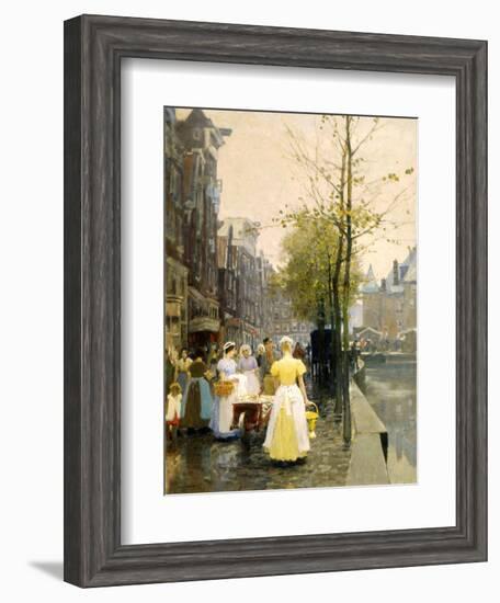 An October Morning in Amsterdam, C1895-Hans Hermann-Framed Giclee Print