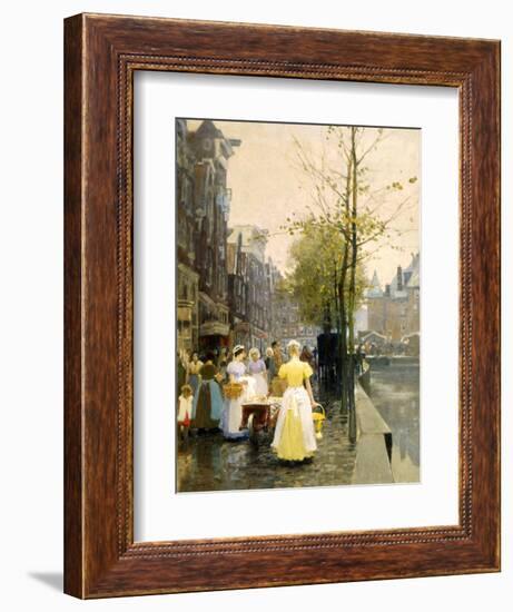 An October Morning in Amsterdam, C1895-Hans Hermann-Framed Giclee Print