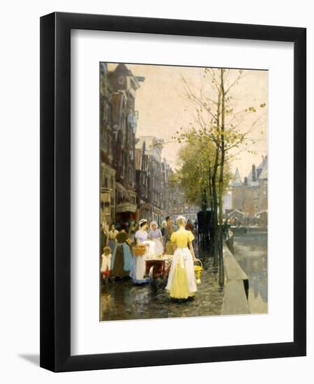 An October Morning in Amsterdam, C1895-Hans Hermann-Framed Giclee Print