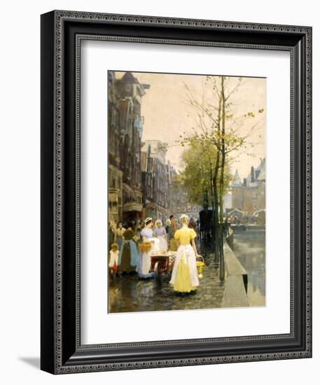 An October Morning in Amsterdam, C1895-Hans Hermann-Framed Giclee Print