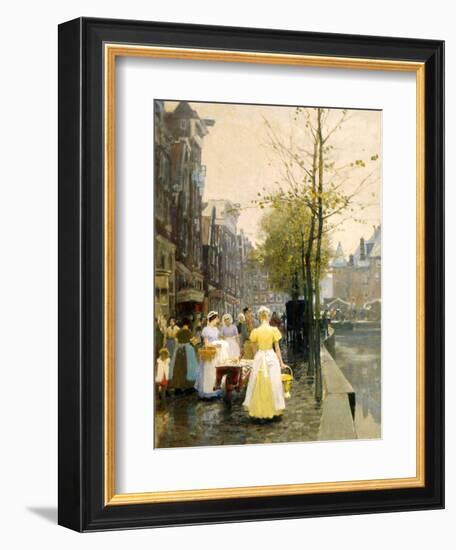 An October Morning in Amsterdam, C1895-Hans Hermann-Framed Giclee Print