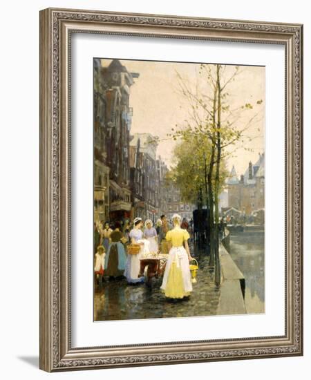 An October Morning in Amsterdam, C1895-Hans Hermann-Framed Giclee Print