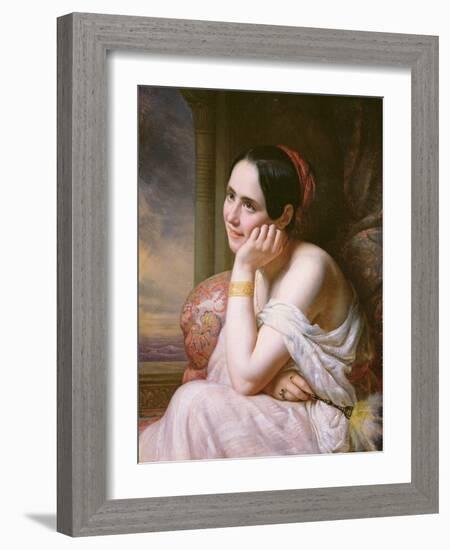 An Odalisque, 1836 (Oil on Canvas)-Charles Auguste Steuben-Framed Giclee Print