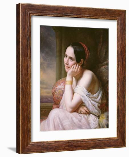 An Odalisque, 1836 (Oil on Canvas)-Charles Auguste Steuben-Framed Giclee Print