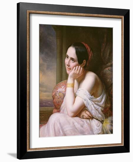 An Odalisque, 1836 (Oil on Canvas)-Charles Auguste Steuben-Framed Giclee Print