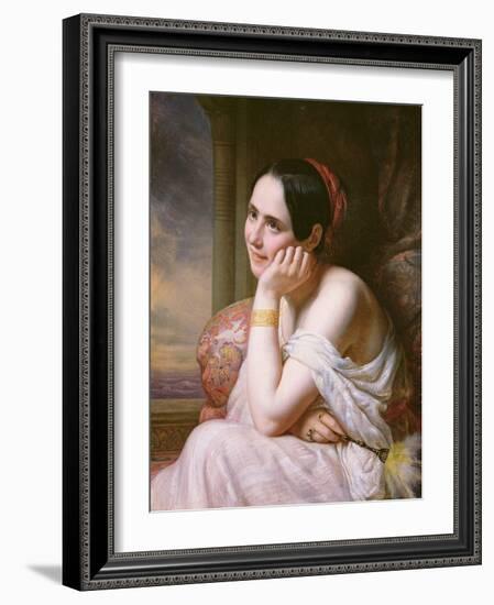 An Odalisque, 1836 (Oil on Canvas)-Charles Auguste Steuben-Framed Giclee Print
