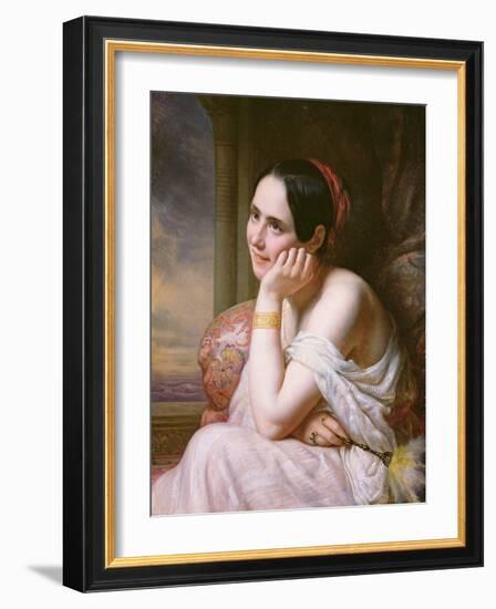 An Odalisque, 1836 (Oil on Canvas)-Charles Auguste Steuben-Framed Giclee Print