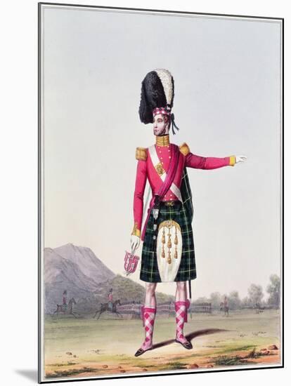 An Officer of the 92nd Highland Regiment of Foot from Spooner's Upright Series of "Costume of the…-null-Mounted Giclee Print