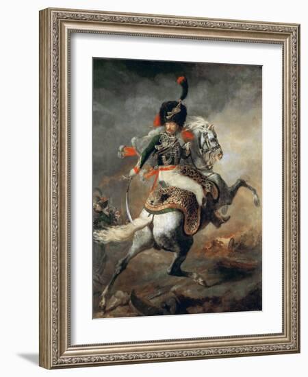 An Officer of the Imperial Horse Guards Charging-Théodore Géricault-Framed Giclee Print