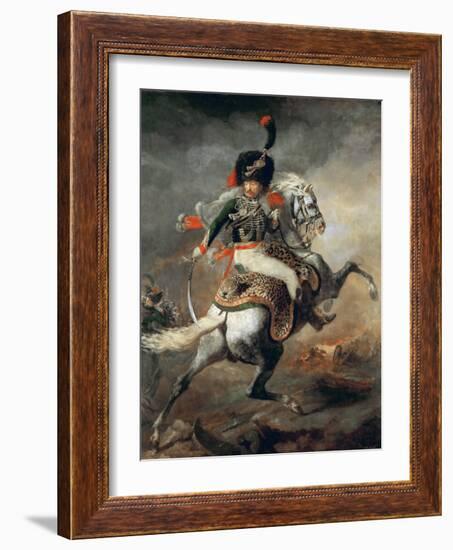 An Officer of the Imperial Horse Guards Charging-Théodore Géricault-Framed Giclee Print