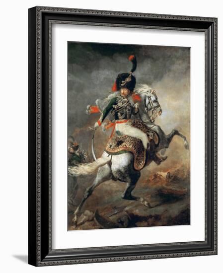 An Officer of the Imperial Horse Guards Charging-Théodore Géricault-Framed Giclee Print