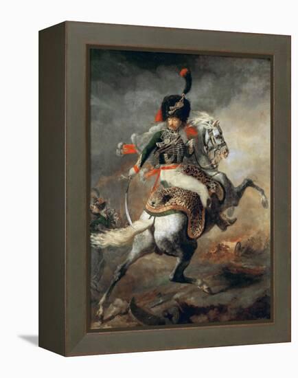 An Officer of the Imperial Horse Guards Charging-Théodore Géricault-Framed Premier Image Canvas