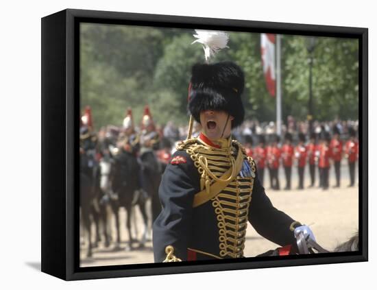 An Officer Shouts Commands During the Trooping the Colour Ceremony at Horse Guards Parade, London-Stocktrek Images-Framed Premier Image Canvas