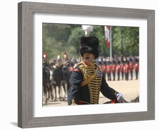 An Officer Shouts Commands During the Trooping the Colour Ceremony at Horse Guards Parade, London-Stocktrek Images-Framed Photographic Print