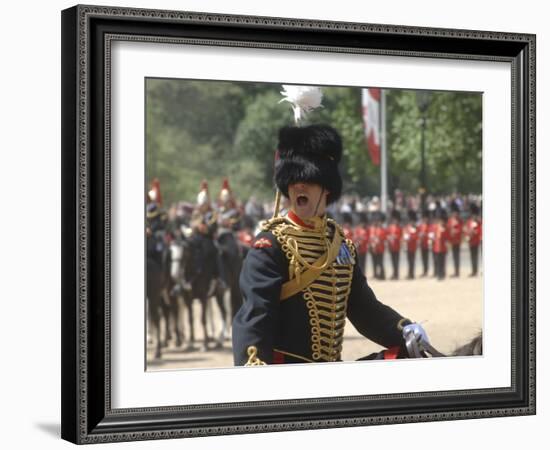 An Officer Shouts Commands During the Trooping the Colour Ceremony at Horse Guards Parade, London-Stocktrek Images-Framed Photographic Print