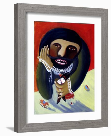 An Ogre Terrorizing Children, by Patrizia La Porta, 1998.-Patrizia La Porta-Framed Giclee Print