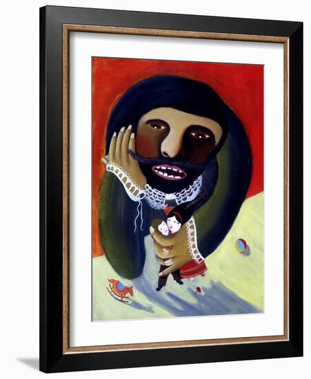 An Ogre Terrorizing Children, by Patrizia La Porta, 1998.-Patrizia La Porta-Framed Giclee Print