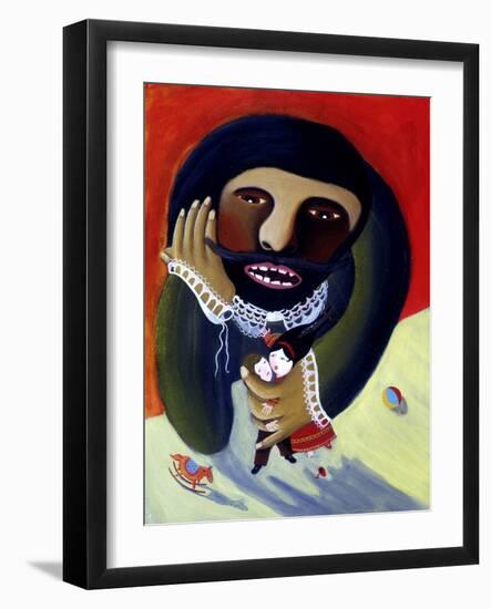 An Ogre Terrorizing Children, by Patrizia La Porta, 1998.-Patrizia La Porta-Framed Giclee Print