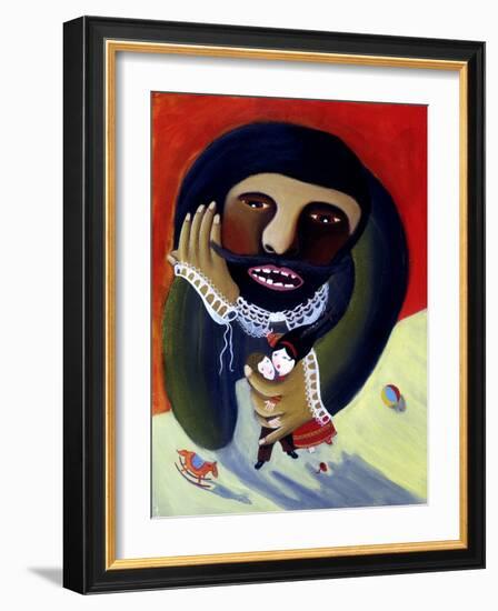 An Ogre Terrorizing Children, by Patrizia La Porta, 1998.-Patrizia La Porta-Framed Giclee Print