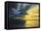 An Oil Painting on Canvas of a Dramatic High Contrast Sunset Sea View. A Battle between the Warm Li-Kiril Stanchev-Framed Stretched Canvas