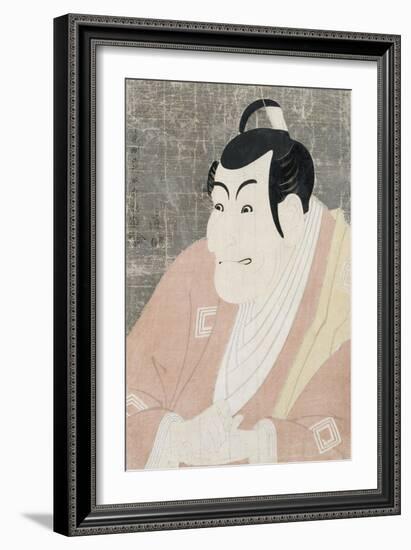 An Okubi-e Portrait of the Actor Ichikawa Ebizo IV (1741-1806)-Toshusai Sharaku-Framed Giclee Print