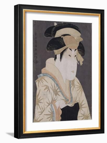 An Okubi-E Portrait of the Actor Segawa Kikunojo III in the Role of Oshizu-Chokosai Eisho-Framed Giclee Print