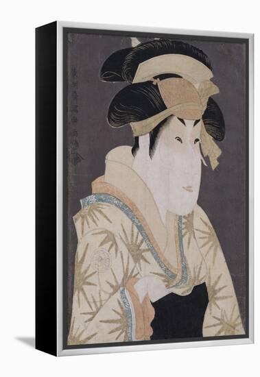 An Okubi-E Portrait of the Actor Segawa Kikunojo III in the Role of Oshizu-Chokosai Eisho-Framed Premier Image Canvas