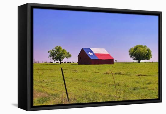 An Old Barn Painted with a Texas Flag near Waco Texas-Hundley Photography-Framed Premier Image Canvas