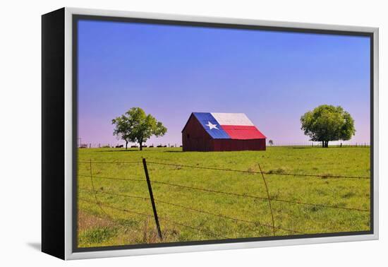 An Old Barn Painted with a Texas Flag near Waco Texas-Hundley Photography-Framed Premier Image Canvas