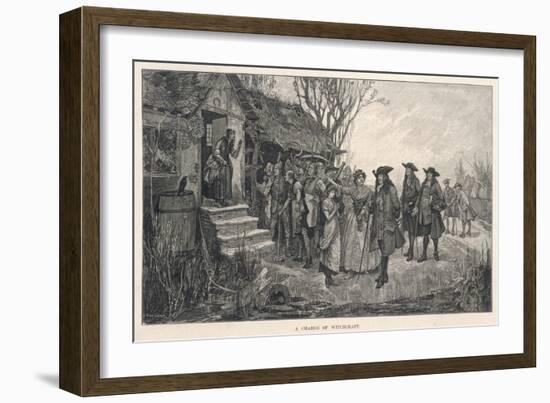 An Old English Cottage Woman is Accused of Witchcraft by Fellow Villagers-H.g. Glindoni-Framed Art Print