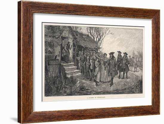 An Old English Cottage Woman is Accused of Witchcraft by Fellow Villagers-H.g. Glindoni-Framed Art Print