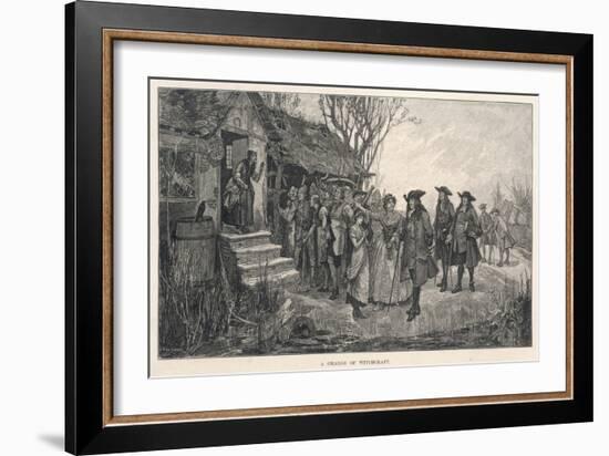 An Old English Cottage Woman is Accused of Witchcraft by Fellow Villagers-H.g. Glindoni-Framed Art Print
