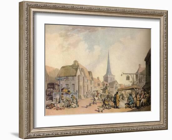 'An old English Village Scene', c18th century. (1941)-Thomas Rowlandson-Framed Giclee Print