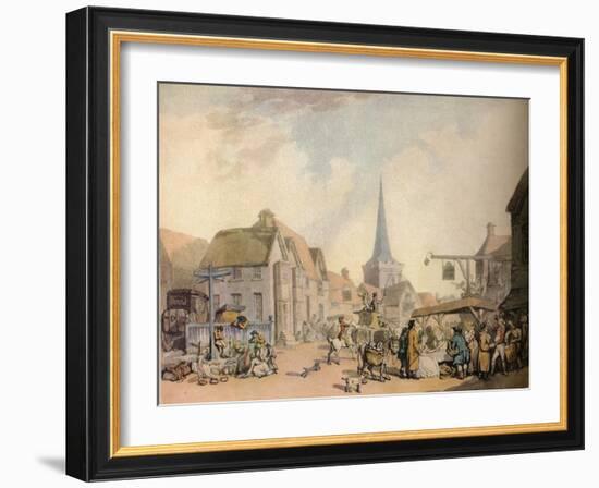 'An old English Village Scene', c18th century. (1941)-Thomas Rowlandson-Framed Giclee Print