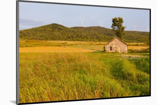 An Old Farm Building in a Field Next to the Mars Hill Wind Farm in Mars Hill, Maine-Jerry and Marcy Monkman-Mounted Photographic Print