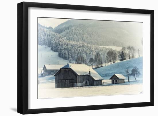 An Old Farm in the Winter, Austria, Europe-Sabine Jacobs-Framed Photographic Print