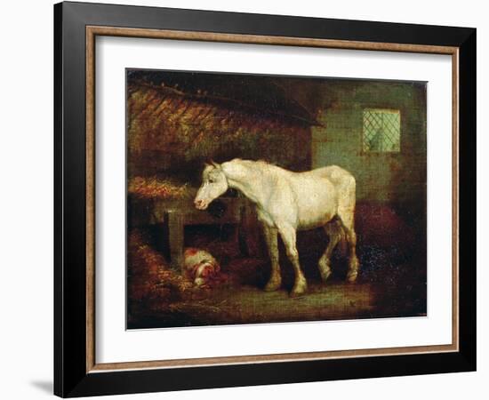 An Old Grey Mare at a Manger-George Morland-Framed Giclee Print