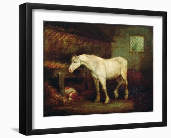 An Old Grey Mare at a Manger-George Morland-Framed Giclee Print